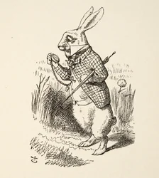 El Conejo Blanco, de Las aventuras de Alicia en el país de las maravillas de Lewis Carroll (1832 - 98), publicado en 1891